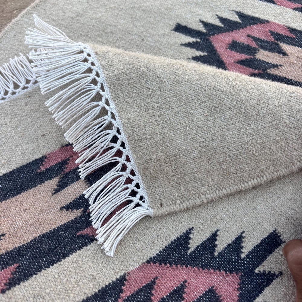 Handmade Wool Multicolor Vintage Dhurrie For Living Room